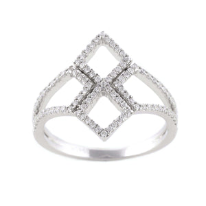 9ct White Gold 4 Diamond Array Dress Ring