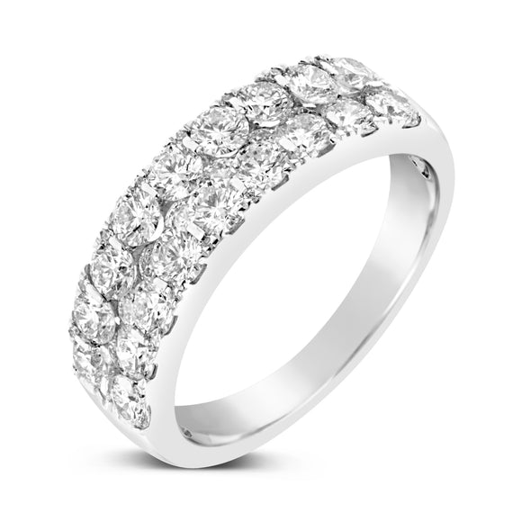 18ct White Gold Diamond Row Ring
