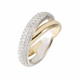 9ct Gold Diamond Cross Pavé Ring