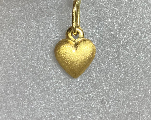 18ct Yellow Gold Small Heart Pendant Charm