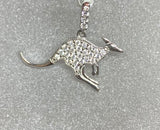 9ct Pavé Kangaroo Pendant Charm