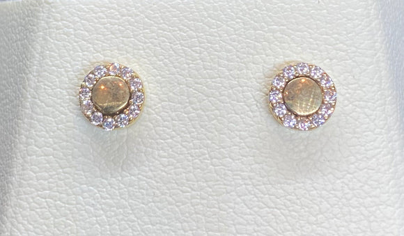 9ct Yellow Gold Round Disc Studs