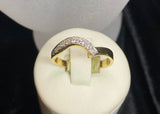 18ct Yellow Gold V Shape Diamond Ring