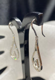 9ct White Gold Tear Drop Hook Diamond Earrings