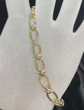 9ct Two Tone Fancy Link Bracelet