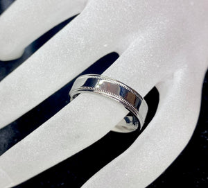TWM Made to Order: Mens Polish Millgrain Ring