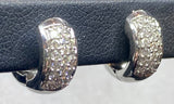 18ct White Gold Pavé Diamond Huggie Earrings