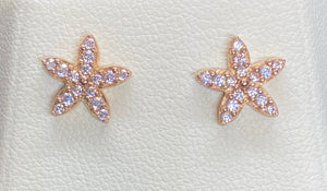 9ct Rose Gold Flower Studs