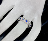9ct White Gold Sapphire Diamond Dress Ring