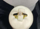 18ct Yellow Gold Flower Diamond Ring