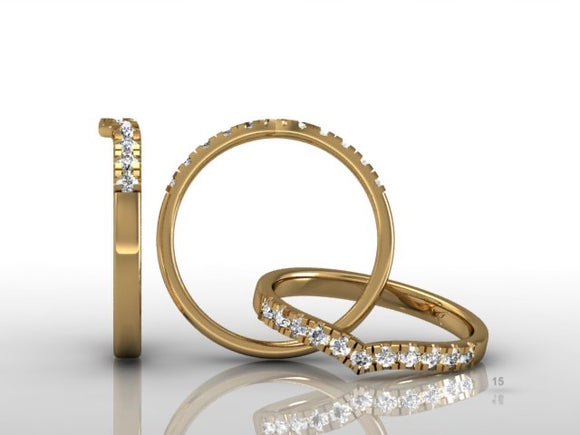 Brilliant Cut Diamond V Ring