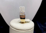 9ct Two Tone Cut Out Detail Diamond Ring