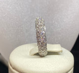 3 Row Brilliant Cut Diamond Pavé Ring