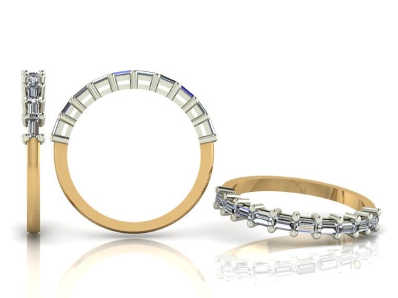 Claw Set Baguette Cut Diamond Band