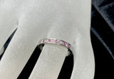 18ct White Gold Pink Sapphire & Diamond Ring