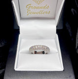3 Row Brilliant Cut Diamond Pavé Ring