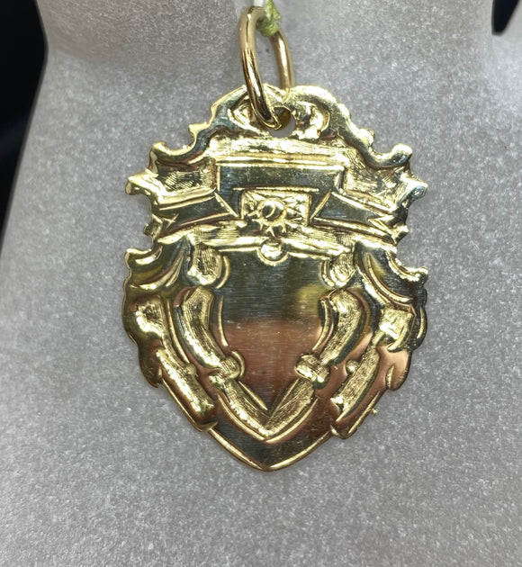 9ct Yellow Gold Shield/Crest Pendant