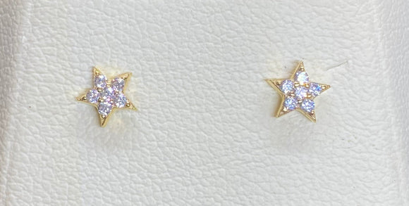 9ct Yellow Gold Star Studs