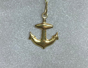 9ct Yellow Gold Anchor Pendant Charm