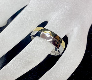 TWM Made to Order: Mens Two Tone Polish Diamond Ring