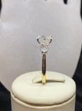 3 Stone Oval and Pear Cut Diamond Ring
