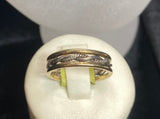 9ct Two Tone Rope Detail Ring