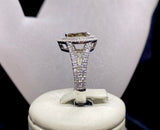 18ct White Gold Pear Cut Cognac Diamond Halo Ring