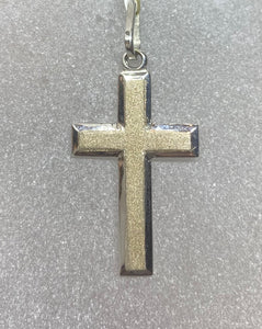 9ct Two Tone Handmade Matte & Polished Cross