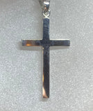 9ct White Gold Simple Cross