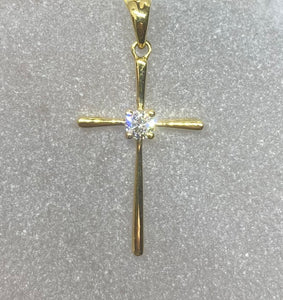 9ct & 18ct Slim Diamond Cross