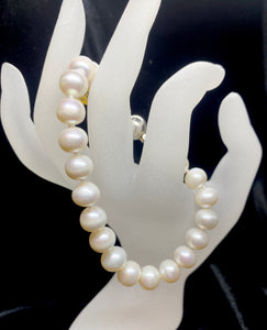 Sterling Silver White Fresh Water Pearl Bracelet