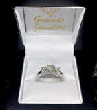 18ct White Gold Brilliant Cut Trilogy Diamond Ring