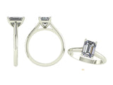 4 Claw Emerald Cut Solitaire Diamond Ring