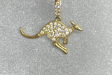 9ct Pavé Kangaroo Pendant Charm