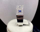 18ct White Gold Sapphire & Diamond Men’s Ring