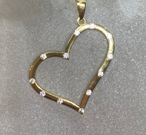 9ct Yellow Gold Heart Outline Pendant