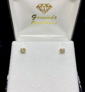 18ct Yellow Gold Brilliant Cut Diamond Screw Stud Earrings