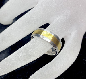 TWM Made to Order: Mens Two Tone Brushed Ring