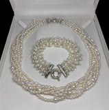 Sterling Silver White Fresh Water Pearl Necklace