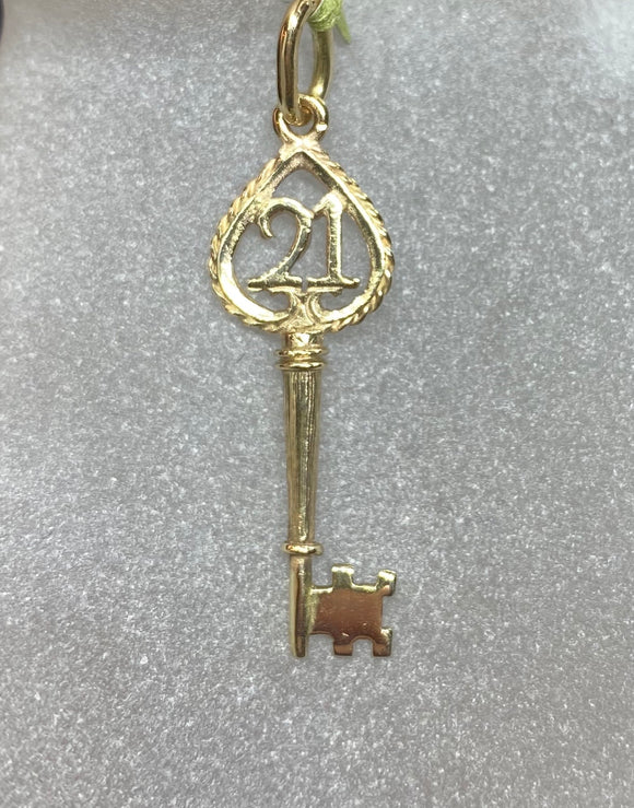 9ct 21st Key Pendant