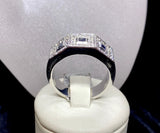 18ct White Gold Sapphire & Diamond Men’s Ring