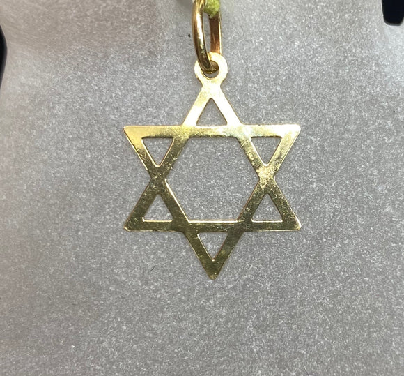 9ct Yellow Gold Star of David Pendant