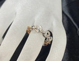 9ct Two Tone Chain Diamond Ring