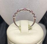 9ct White Gold Ruby & Diamond Ring