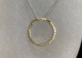 9ct Two Tone Diamond Circle Slider Pendant