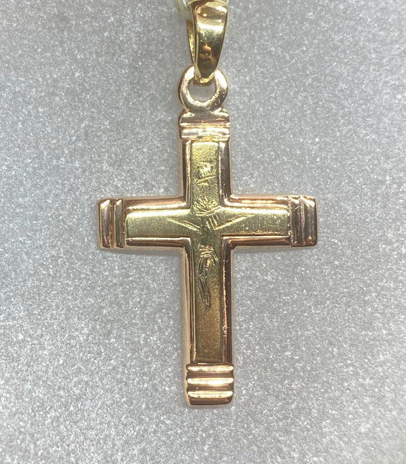 9ct Two Tone Crucifix