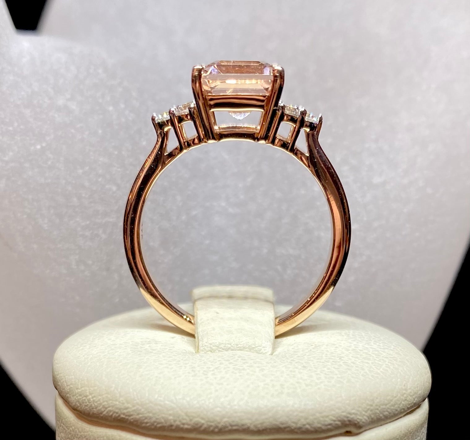 rose gold diamond dress ring Morganite & Diamond Dress Ring in 9ct Rose Gold – Campione Jewellery main image 1