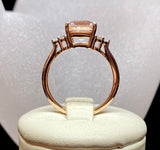 9ct Rose Gold Morganite-Beryl Antique Diamond Dress Ring