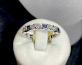 9ct White Gold Sapphire & Diamond Ring