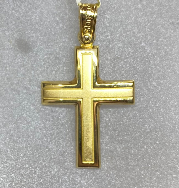 VINTAGE 9CT GOLD CROSS PENDANT – V By Laura Vann